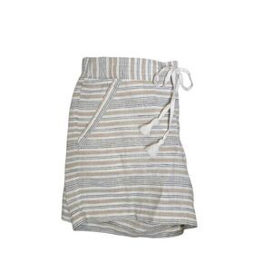 Talbots Linen Cotton Striped Drawstring Shorts XS Extra Small 5" Inseam